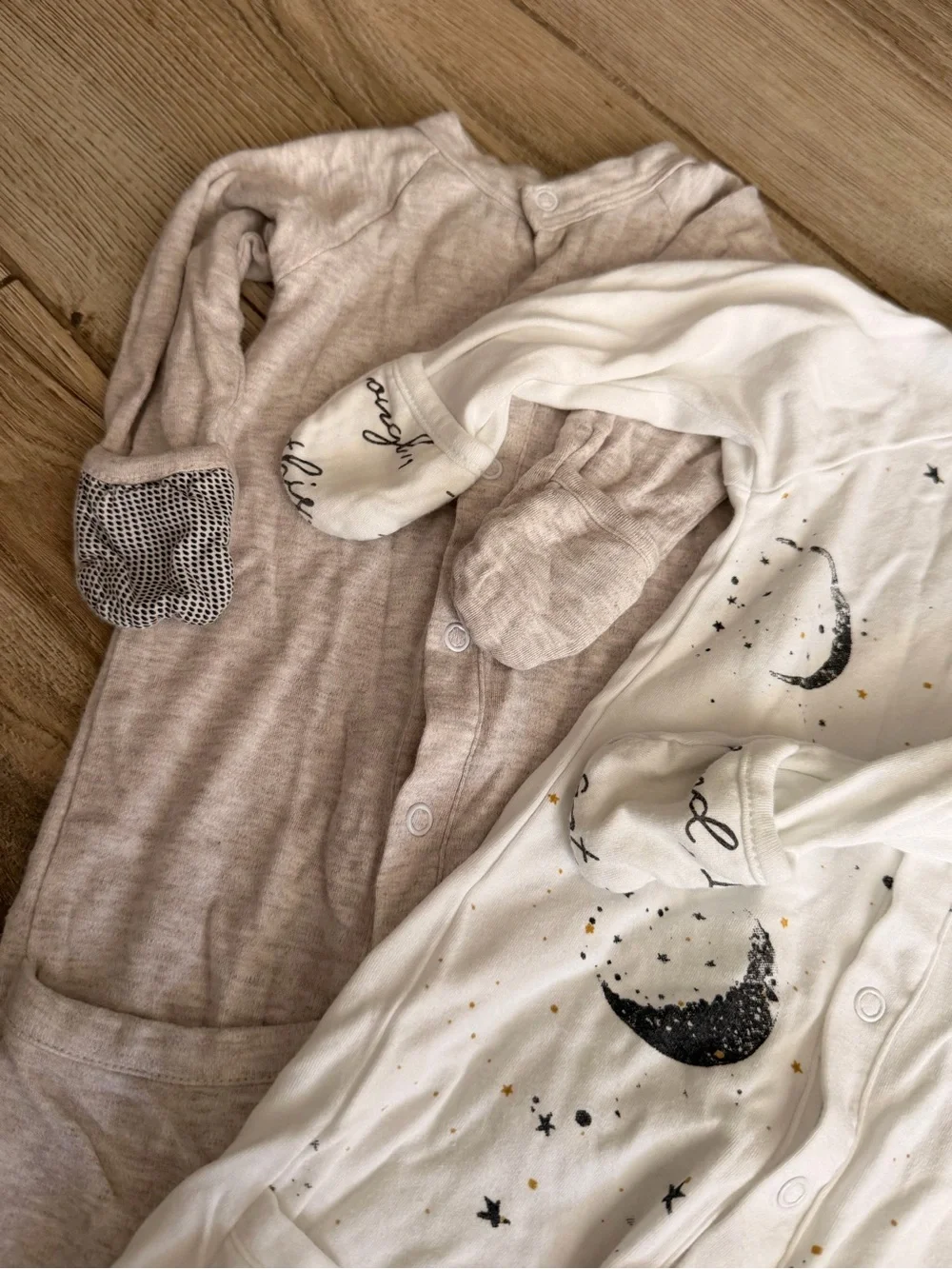 White Moon & Stars Sleep Sack for Kids - Cozy Footed Pajama